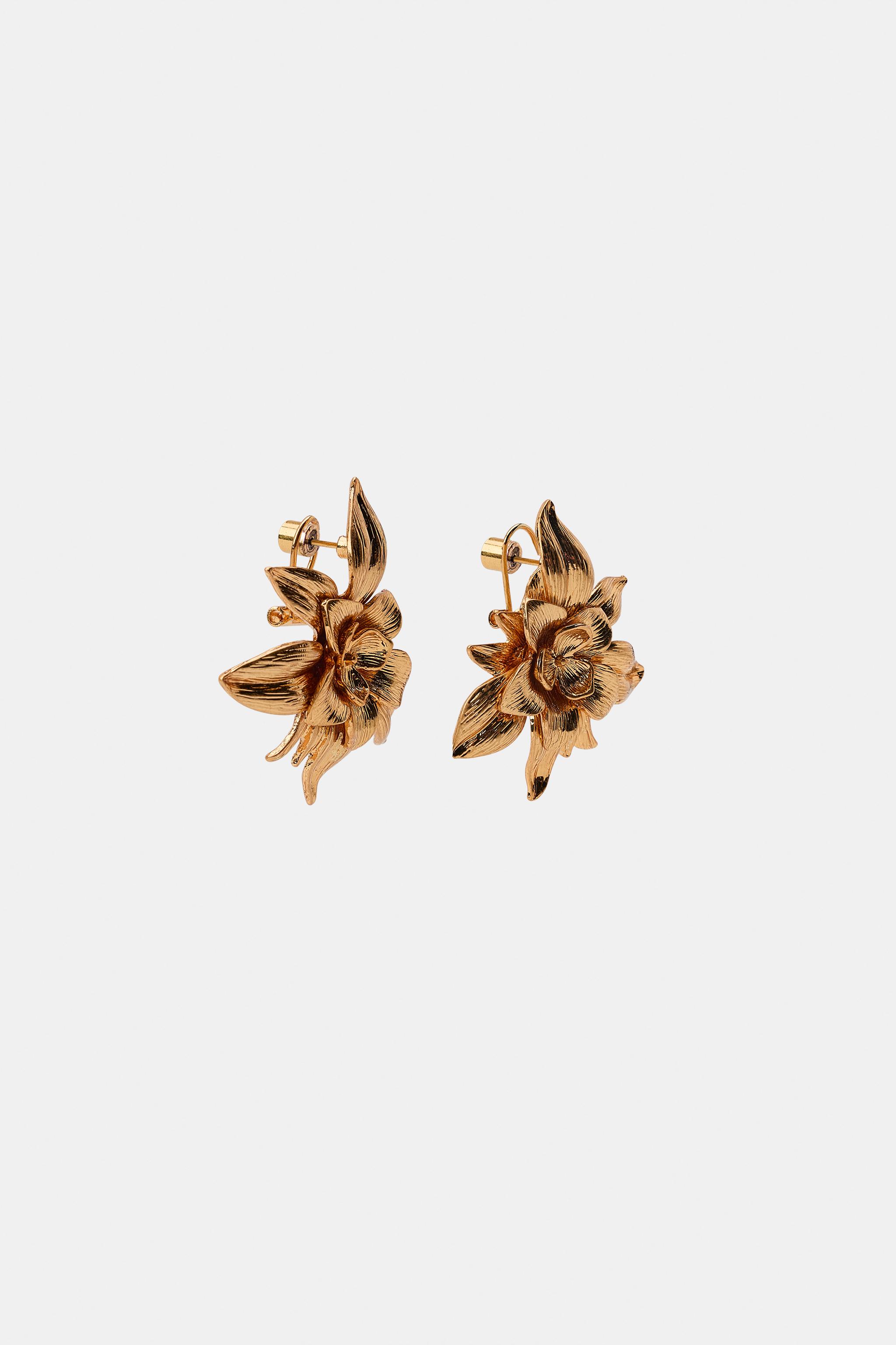 BOUCLES D'OREILLES BOUTON FLEUR EN RELIEF